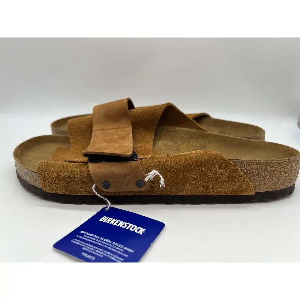 Birkenstock Kyoto Mink Nubuck Suede Leather Slides Men's Size 12 - Picture 2 of 16